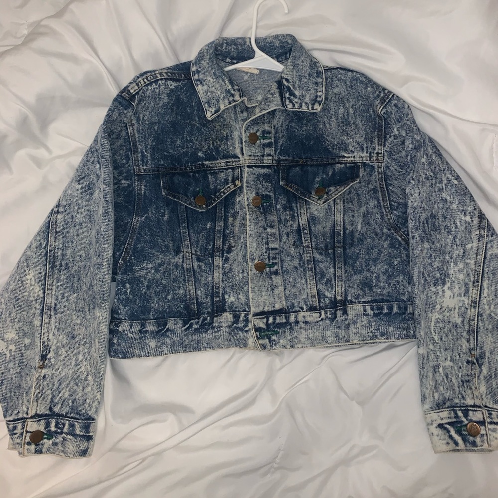 BONGO Cropped Acid Wash Jean Jacket